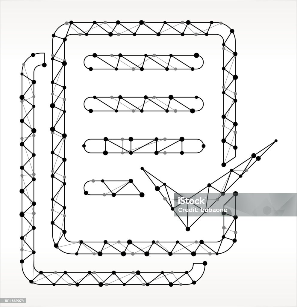 Triangle With Check Block Pattern Document Check Mark Triangle Node Black And White Pattern Stock ...