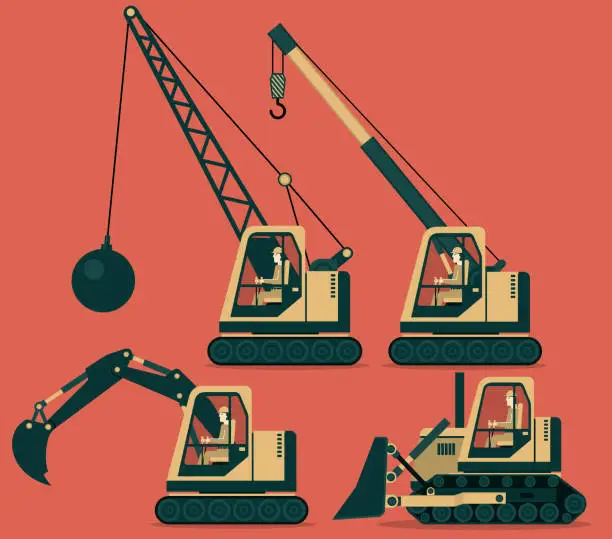 Vector illustration of Construction Machinery