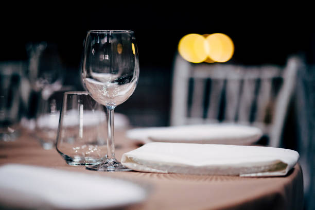 istock Luxury table settings for fine dining with and glassware 1014842358