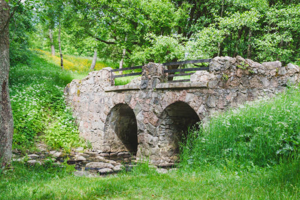 istock Old stone bridge in summer Park 1014842782