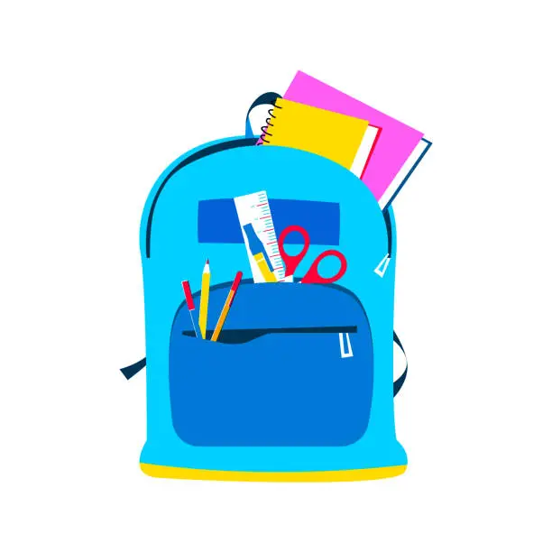 Vector illustration of School backpack for children and education concept