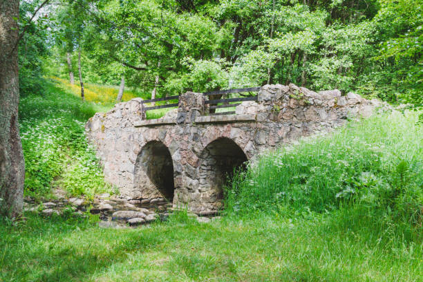 istock Old stone bridge in summer Park 1014843034