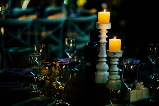 istock Luxury table settings for fine dining with and glassware 1014846058
