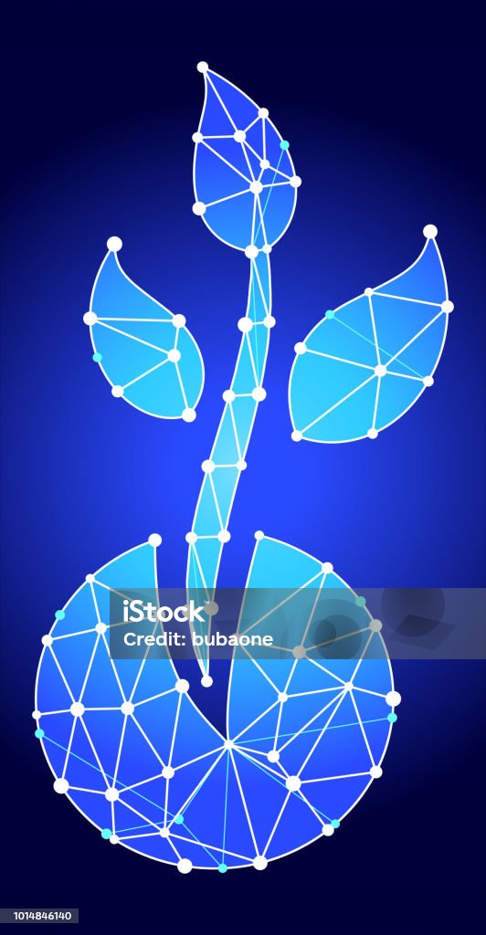 Triangular Growing Patterns Plant Growth Blue Triangle Node Vector Pattern Stock Illustration ...