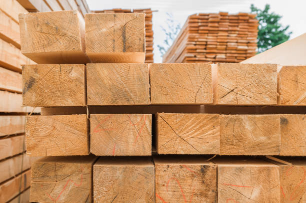 istock Wooden beams on the basis of an open construction 1014852372