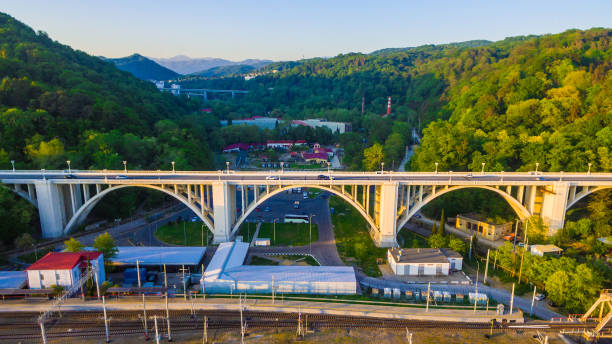 istock Drone view of Matsesta viaduct, Sochi, Russia 1014862462