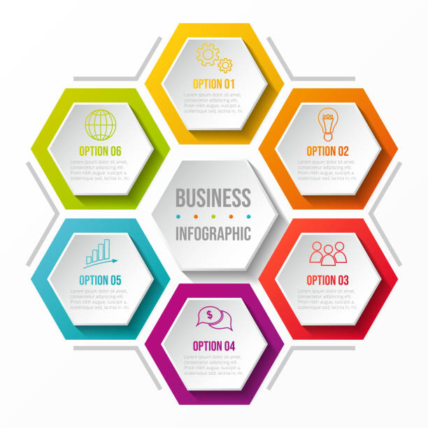 istock Hexagonal diagram with business icons - concept of infograph. Vector. 1014881076