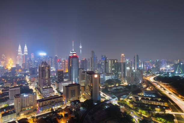 istock Top view of Kuala Lumpur skyline at night 1014888708