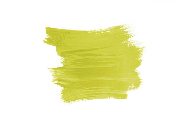 istock Lime light color abstract brush stroke isolated on white. 1014889190