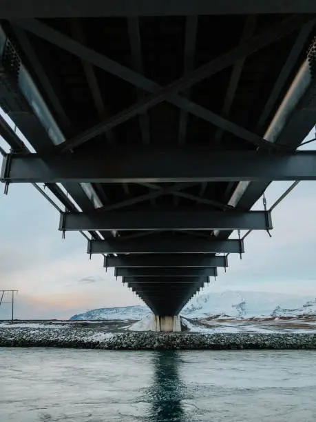 A bridge at Diamond Beach in Iceland