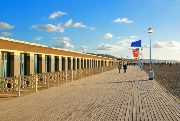 Planks of Deauville stock photo