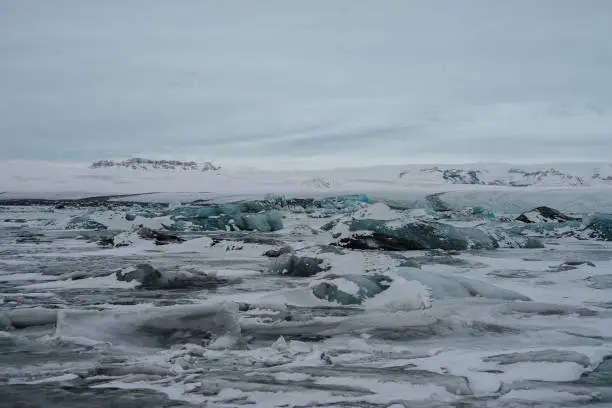 Some Icebergs in Jökulsárlón glacier lagoon in Iceland