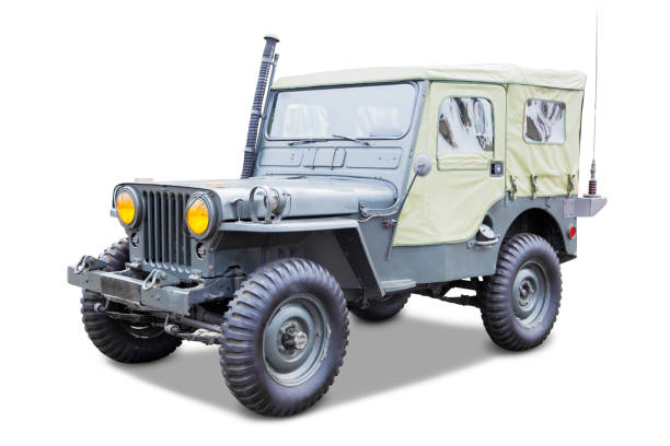 istock Old army jeep parked in the studio 1014898304