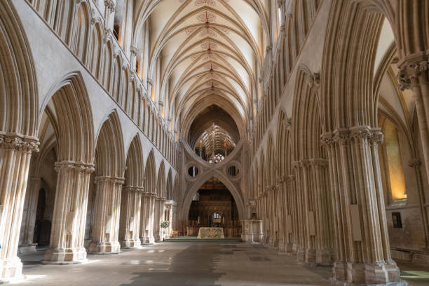 istock Wells cathedral Nave and scissor arch 1014908606
