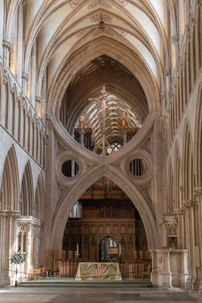 istock Wells cathedral Nave and scissor arch 1014908634