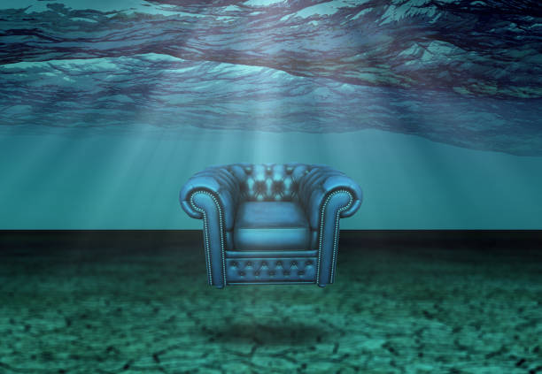 istock Submerged Chair in Underwater Desert  Floats 1014924470