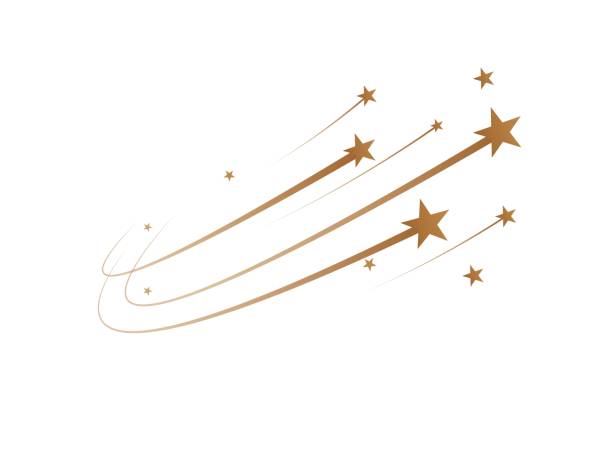 illustrazioni stock, clip art, cartoni animati e icone di tendenza di le stelle cadenti sono un semplice disegno. vettore - meteora
