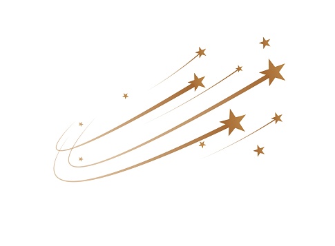 The falling stars are a simple drawing. Vector illustration