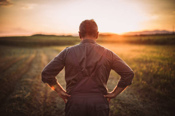 istock Farmer in field . Freedom 1014931230