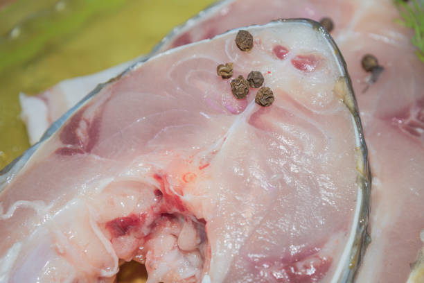 istock Raw fresh fish carp steaks with spices before cooking 1014933384
