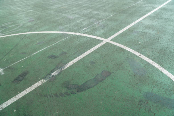 Grunge concrete green football ground