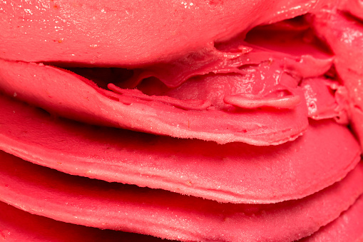 Close-up of watermelon cherry flavoured sorbet texture