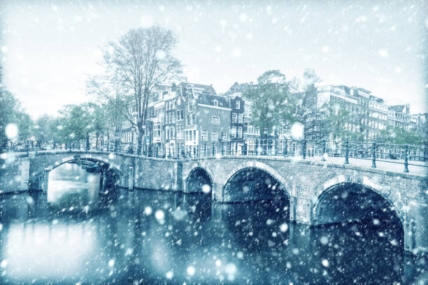istock View of Amsterdam canal with snow 1014974442