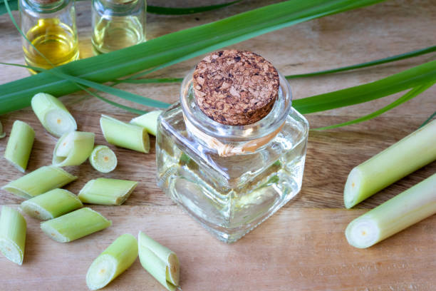 istock A bottle of lemon grass essential oil with fresh lemon grass 1014974602