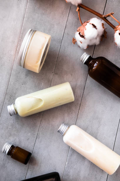 istock Bottles with spa cosmetic products flatlay 1014979466