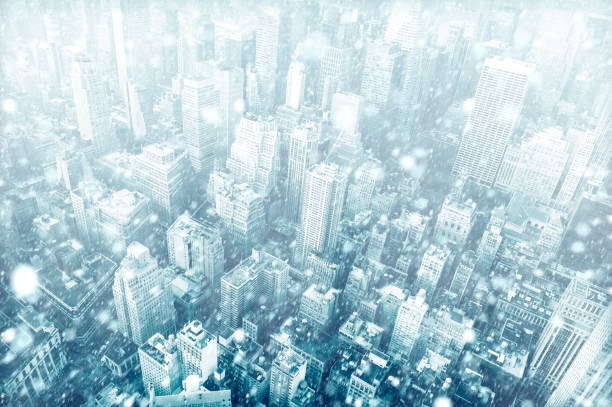 istock View of skyscrapers with snow 1014980466