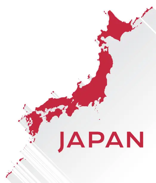 Vector illustration of Map of Japan