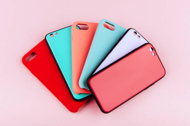 istock Set of colored silicone covers for smart phone 1015015890