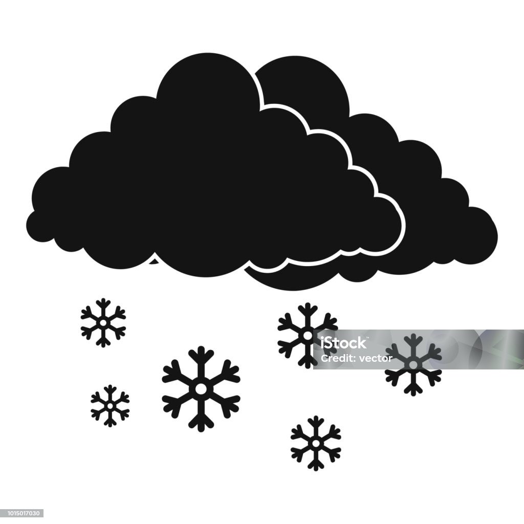 Snow cloud holiday icon, simple black style Snow cloud holiday icon. Simple illustration of snow cloud holiday vector icon for web Black Color stock vector