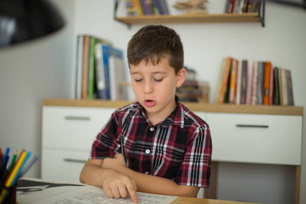 istock Boy studying for school at home 1015022594