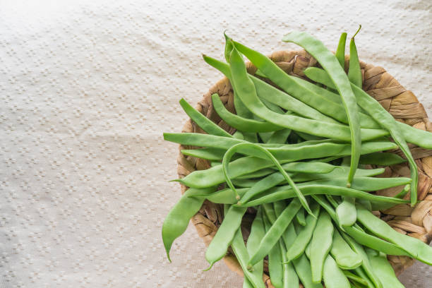 Beans on a Wood Basket