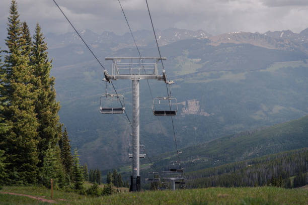 istock Chair lift on Vail Mountain, Colorado. 1015047986