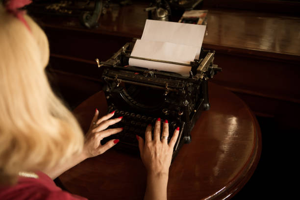 istock The writer on the old typewriter. 1015055158