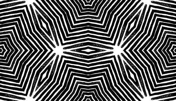 istock Dark black and white Geometric Watercolor. Decent Seamless Pattern. Hand Drawn Stripes. Brush Textur 1015058046