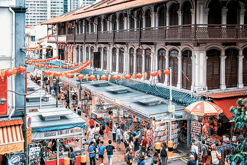 April 2018 - Chinatown, Singapore - Smith street market in chinatown
