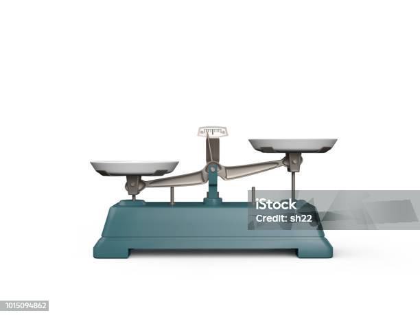 Balance Scale Stock Photo - Download Image Now - Weight Scale, Scale, White Background