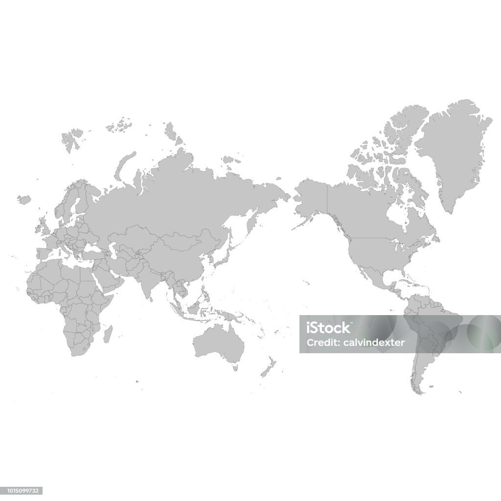 세계 지도 아시아 중심 세계지도에 대한 스톡 벡터 아트 및 기타 이미지 - 세계지도, 일본, 중앙에 - Istock