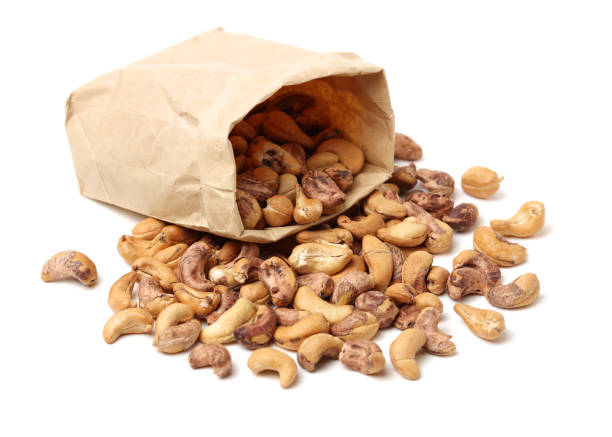 istock Roasted cashews isolated on a white background 1015143384