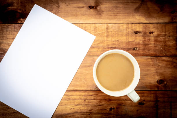 istock Coffee cup cappuccino hot on wood background,Top view with copy space 1015146906