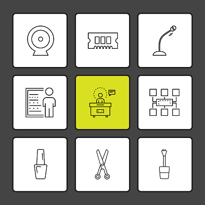 micrphone , chip , target , network , technology , icons , electronics , icon, vector, design,  flat,  collection, style, creative,  icons , hardware , - This Vector EPS 10 illustration is best for print media, web design, application design user interface and infographics with well composed layers for the ease of user.