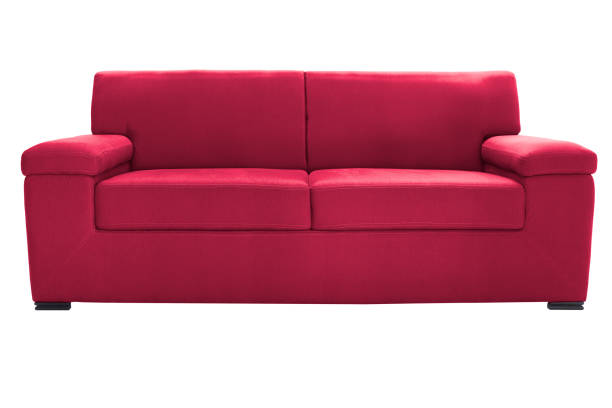 istock Three seats cozy fabric sofa isolated on white background 1015159774