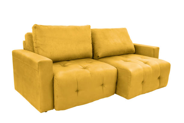istock Three seats cozy fabric sofa isolated on white background 1015162724
