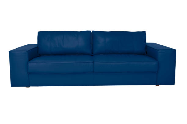 istock Three seats cozy color leather sofa isolated on white background 1015165880