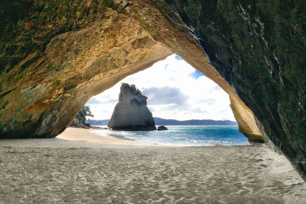 istock Beautiful scenery at Cathedral cove in the coromandel 1015165896