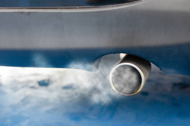 car exhaust pipe stock photo