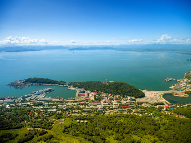 istock Aerial view at Avacha bay from high point 1015193556